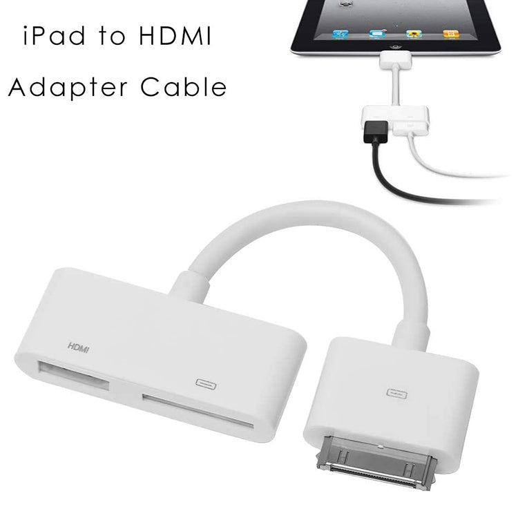 Adaptador Digital AV HDMI a HDTV para iPad nuevo (iPad 3) / iPad 2 / iPad / iPhone 4 4S / iPod Touch 4 (Blanco)