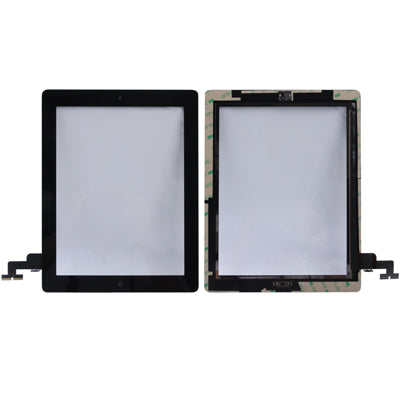 Écran tactile (bouton de contrôleur + bouton de clé d'accueil câble flexible à membrane PCB + adhésif d'installation d'écran tactile) pour iPad 2/A1395/A1396/A1397 (noir)