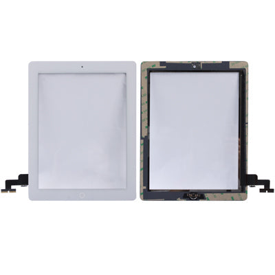 Écran tactile (bouton du contrôleur + câble flexible à membrane PCB du bouton d'accueil + adhésif d'installation de l'écran tactile) pour iPad 2 / A1395 / A1396 / A1397 (Blanc)