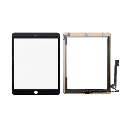 Controller Button + Home Key Button PCB Membrane Flex Cable + Touch Panel Adhesive Touch Panel Installation For iPad 4 (Black)