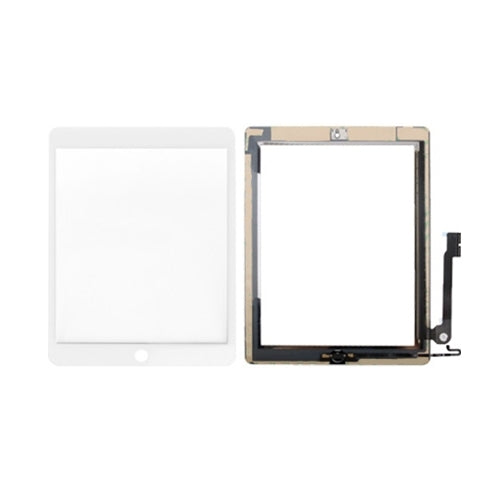 Controller Button + Home Key Button PCB Membrane Flex Cable + Adhesive Touch Panel Installation For iPad 4 (White)