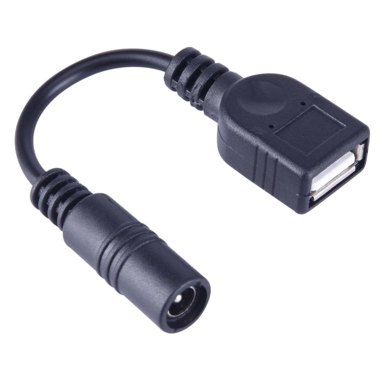 5.5x2.1mm DC Female to USB AF DC Male Power Connector Cable For Laptop Adapter Length: 15cm (Black)