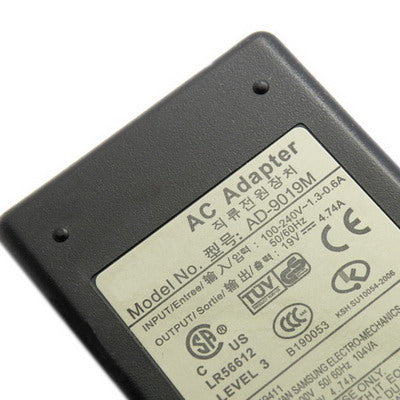 Adaptateur secteur EU Plug 19V 4.74A 90W pour Samsung Laptop Conseils de sortie: 5.0x1.0mm (Noir)