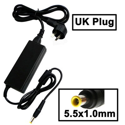 UK Plug AC Adapter 19V 4.74A 90W For Samsung Laptop Output Tips: 5.0x1.0mm (Black)
