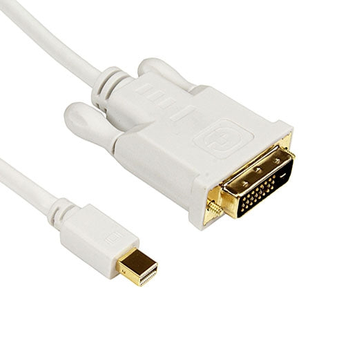 Adaptateur de convertisseur de câble Mini DisplayPort vers DVI 24 + 1 mâle Longueur du câble : 1,8 m (blanc)