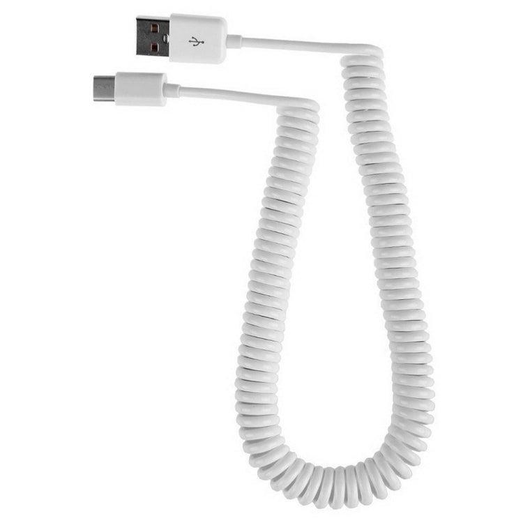 Câble de chargement de synchronisation de données à ressort USB-C / TYPE-C 3.1 vers USB 2.0 Longueur du câble : 3 m (blanc)