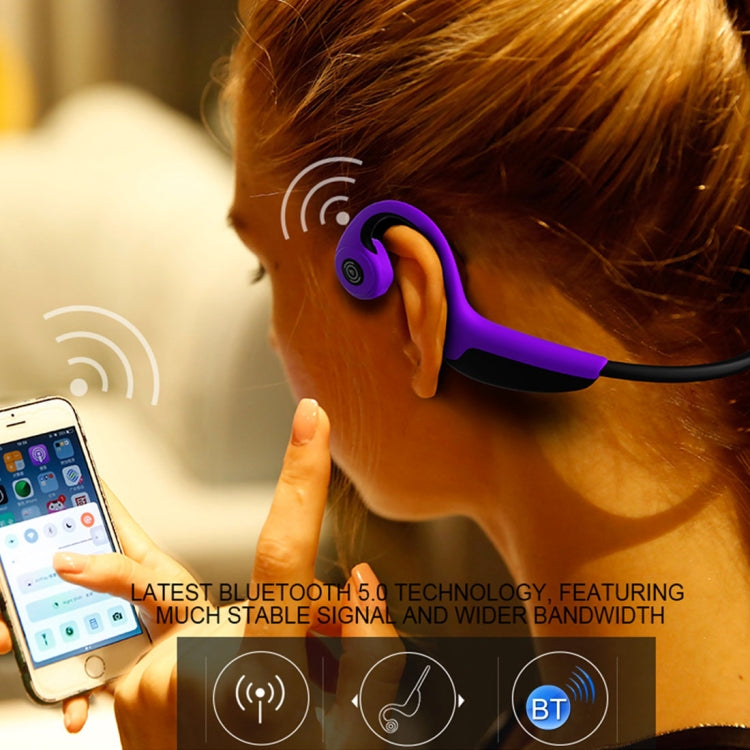 Z8 Bone Conduction Bluetooth V5.0 Auriculares Stereo Deportivos para colocar sobre la Oreja Para iPhone Samsung Huawei Xiaomi HTC y otros Teléfonos Inteligentes (Negro)