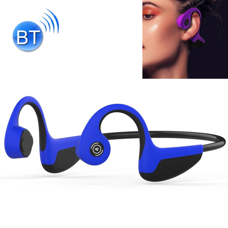Z8 Bone Conduction Bluetooth V5.0 Over-Ear Sports Stereo Headphones for iPhone Samsung Huawei Xiaomi HTC and other Smart Phones (Blue)