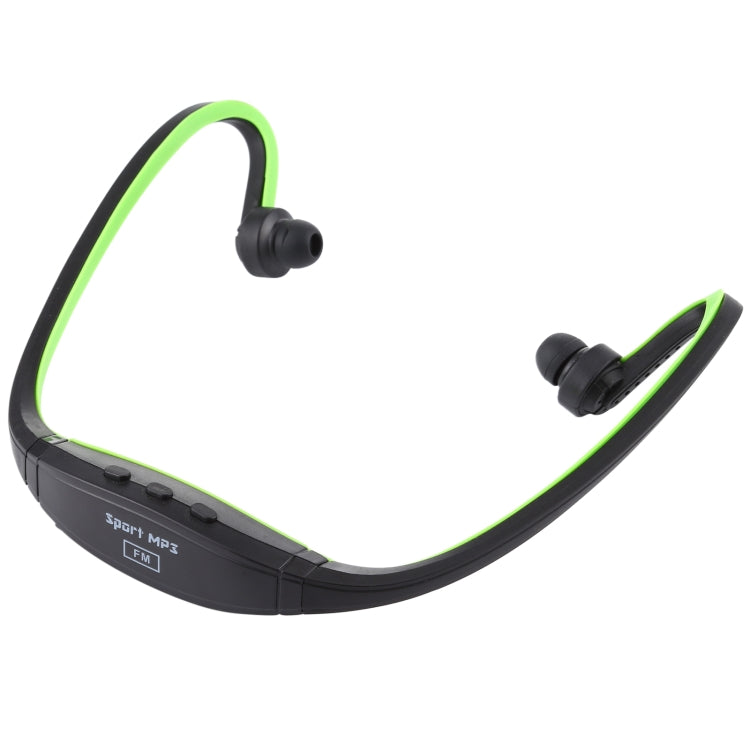 Neck-style Sports MP3 Earphone with TF Card Slot Music Format: MP3 / WMA / WAV (Green)