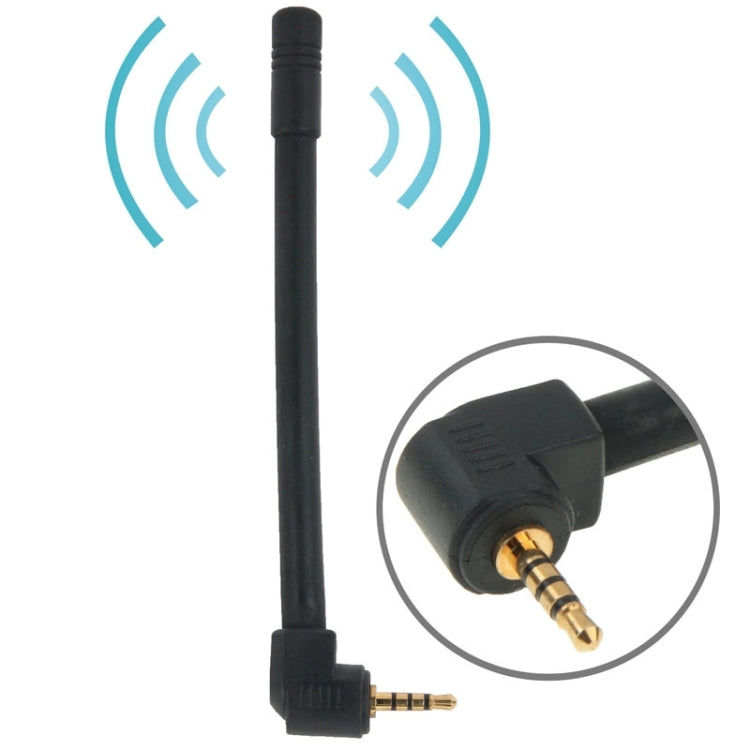 Antenne FM et TV mobile stéréo 6 dBi 2,5 mm de haute qualité Longueur : 10,2 cm (noir)