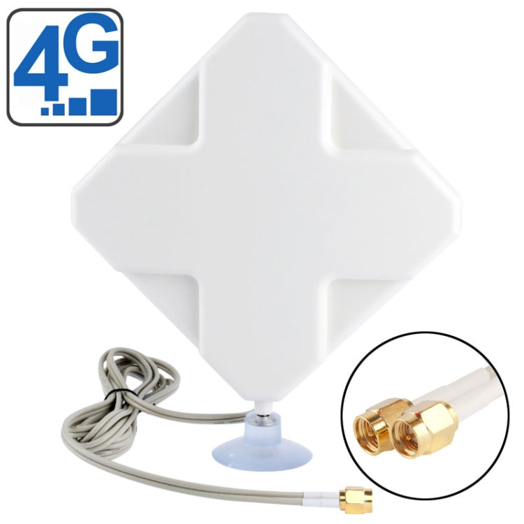 Antenne mâle SMA 35 dBi 4G de haute qualité Longueur du câble d'intérieur : 2 m Taille : 22 cm x 19 cm x 2,1 cm