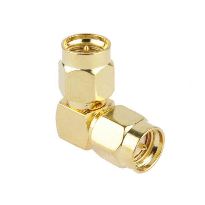 SMA Male to SMA Male Adapter Gold plated with 90 degree angle