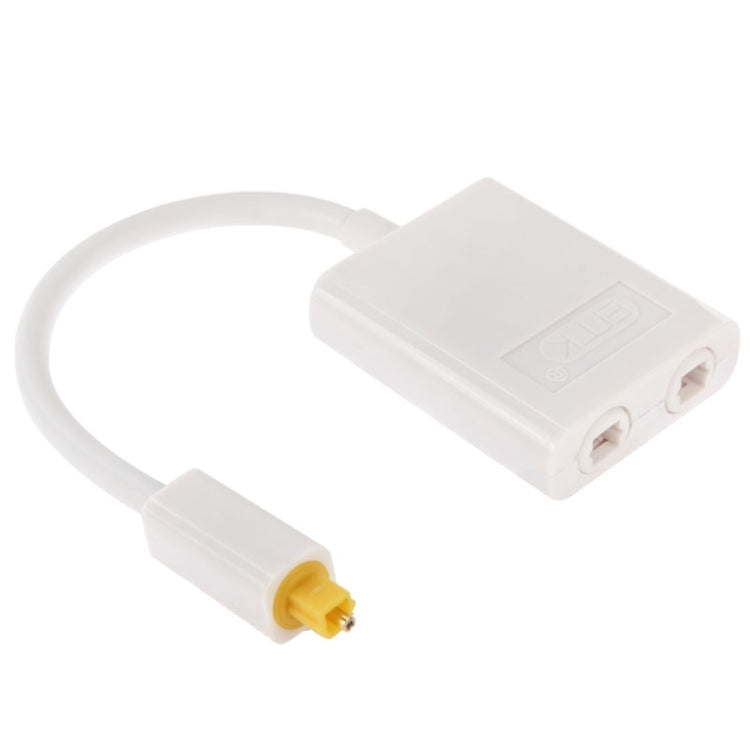 Répartiteur audio à fibre optique numérique Adaptateur de câble Toslink 1 à 2 pour lecteur DVD (Blanc)