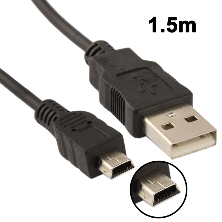 USB 2.0 AM to Mini 5-pin Cable Length: 1.5m (Black)