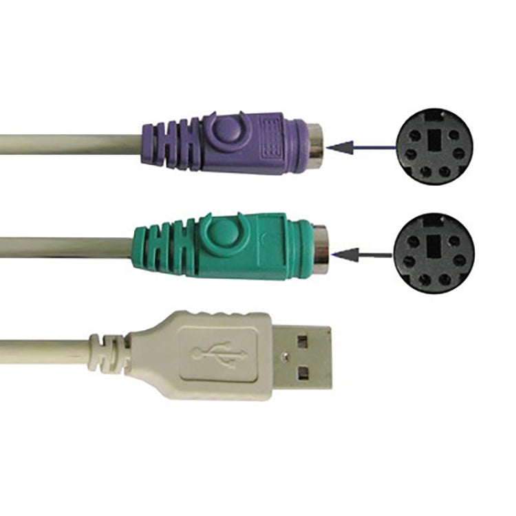 Câble adaptateur USB vers PS/2 pour clavier et souris de bonne qualité