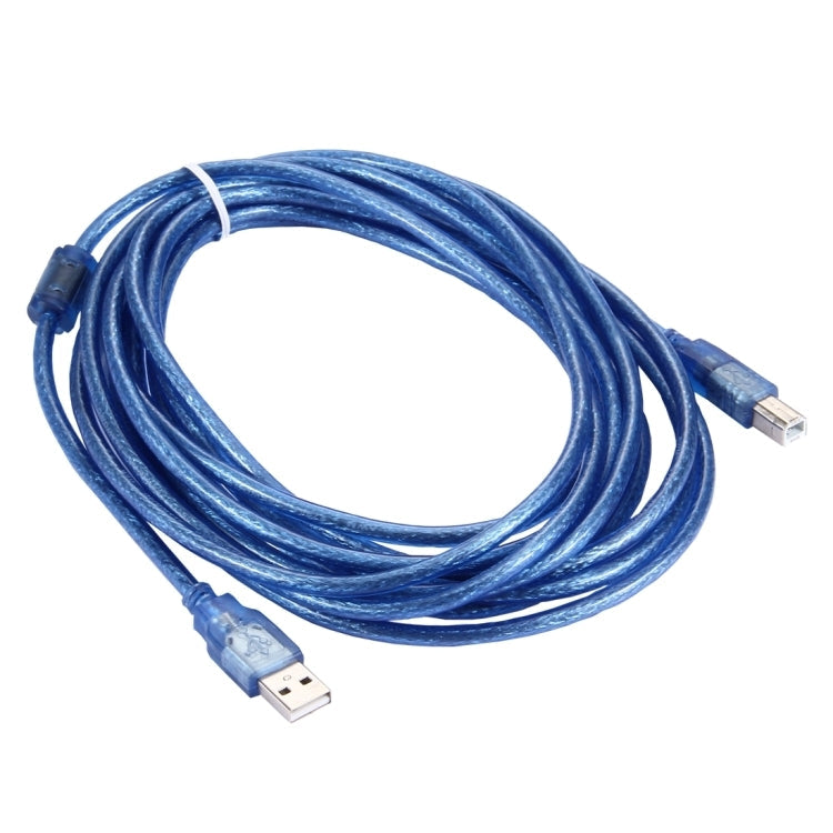 Câble USB 2.0 AM vers BM normal avec 2 conducteurs longueur : 5 m (Bleu)