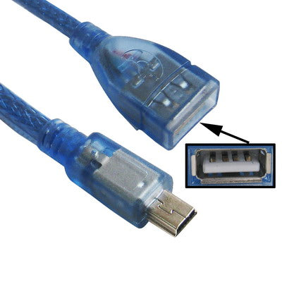 Cable USB 2.0 AF TO Mini de 5 pines Longitud: 25 cm