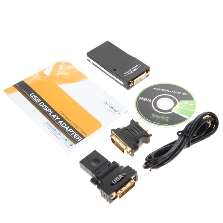 USB 2.0 to VGA DVI HDMI Adapter Resolution: 1920*1080 (Black)