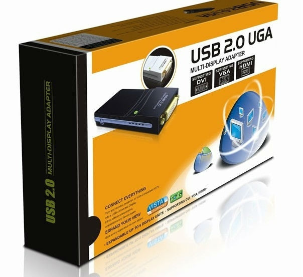 Résolution de l'adaptateur USB 2.0 vers VGA DVI HDMI : 1920 x 1080 (noir).