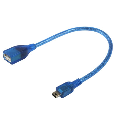 Longueur du câble adaptateur mini USB vers USB 2.0 AF 5 broches OTG : 22 cm (bleu)