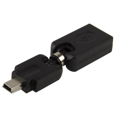 Adaptateur USB 2.0 AF vers Mini USB OTG de haute qualité prenant en charge la rotation à 360 degrés