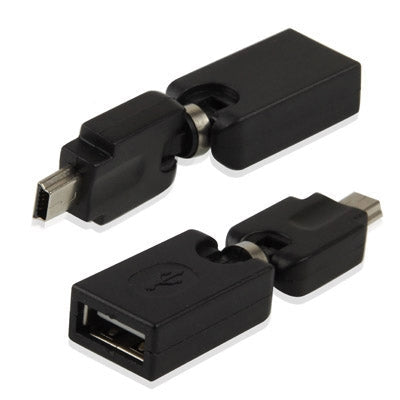 High Quality USB 2.0 AF to Mini USB OTG Adapter Support 360 Degree Rotation