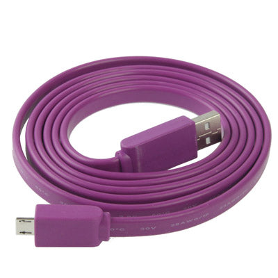 1.5m Noodles Style USB 2.0 AM to Micro 5pin Data Transfer Cable. For Galaxy Huawei Xiaomi Sony LG HTC Google and other Android Smartphones (purple)