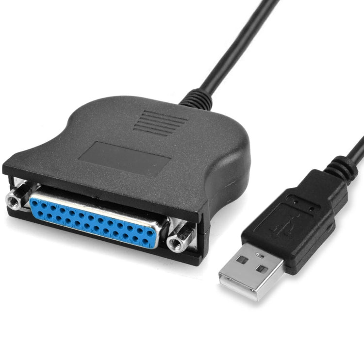 Câble de convertisseur d'impression de port femelle USB 2.0 vers DB25 25 broches (noir)