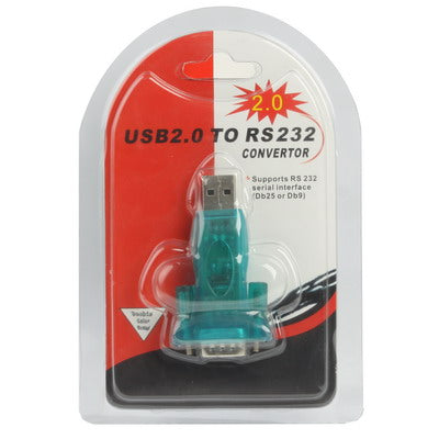 Adaptador convertidor de Cable Macho de USB 2.0 a Puerto Serie RS232 DB9 de 9 pines (Verde)