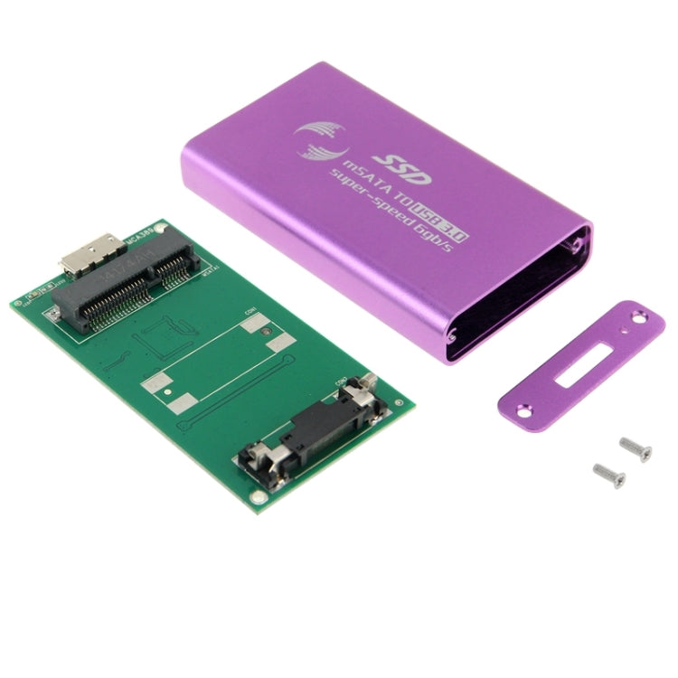 Boîtier de disque dur SSD vers USB 3.0 pour disque SSD mSATA 6 Go/s (violet)