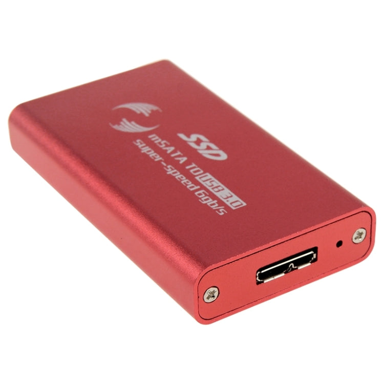 mSATA 6gb/s Solid State Drive USB 3.0 SSD Hard Drive Enclosure (Red)