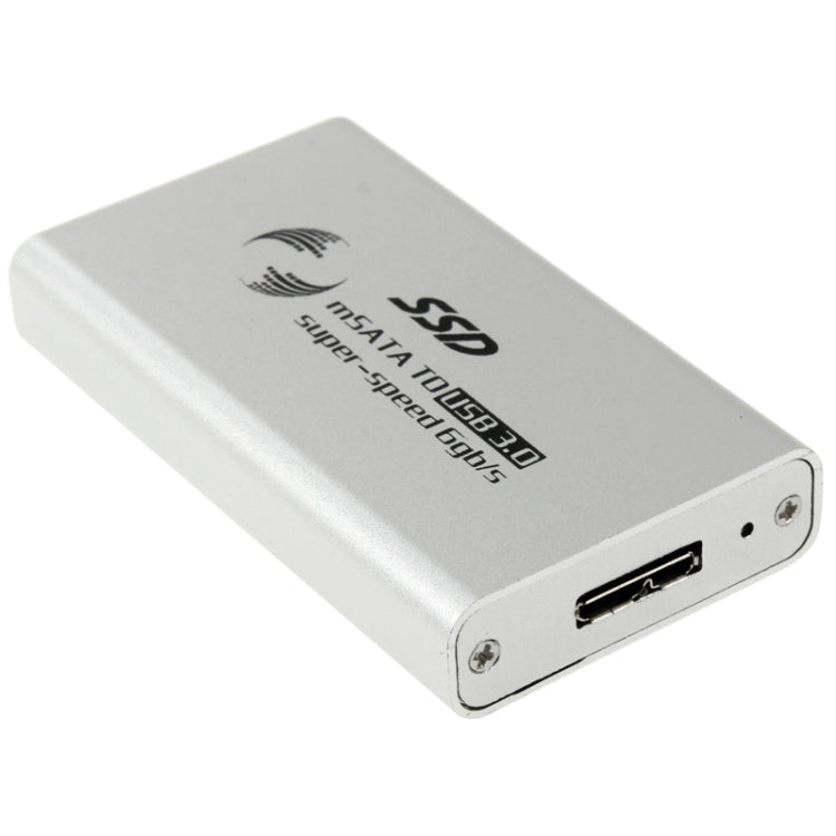 Solid State Drive mSATA 6gb/s SSD to USB 3.0 Hard Drive Enclosure (Silver)