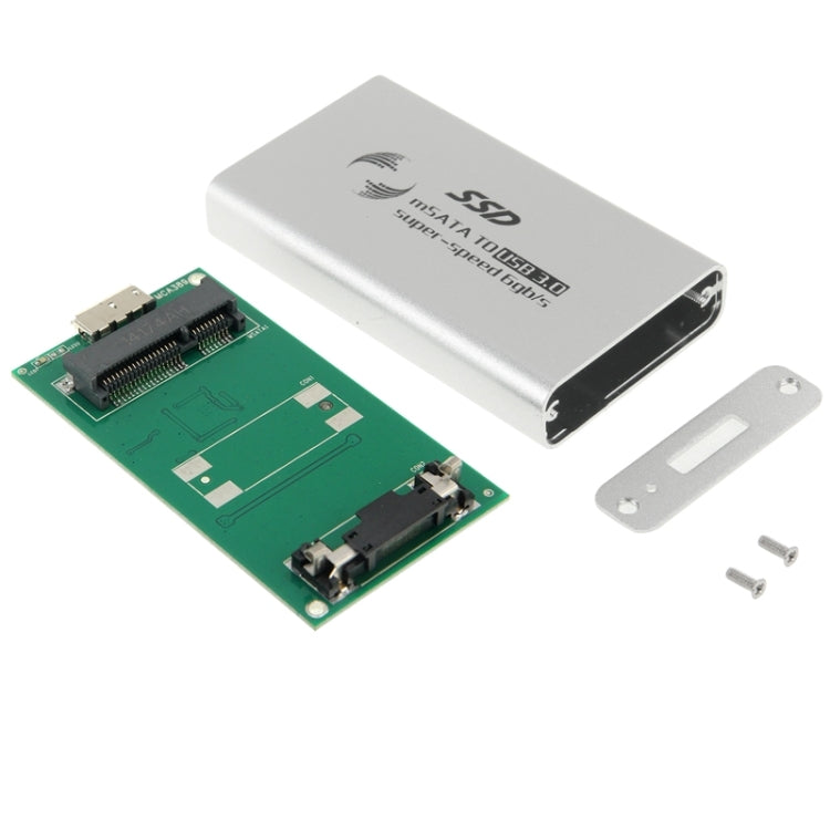 Disco de estado sólido mSATA de 6 gb / s SSD a USB 3.0 Caja de Disco Duro (Plateado)