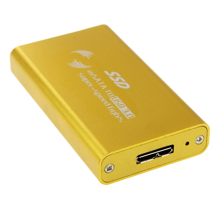 Caja de Disco Duro SSD a USB 3.0 de disco de estado sólido mSATA de 6 gb / s (dorado)