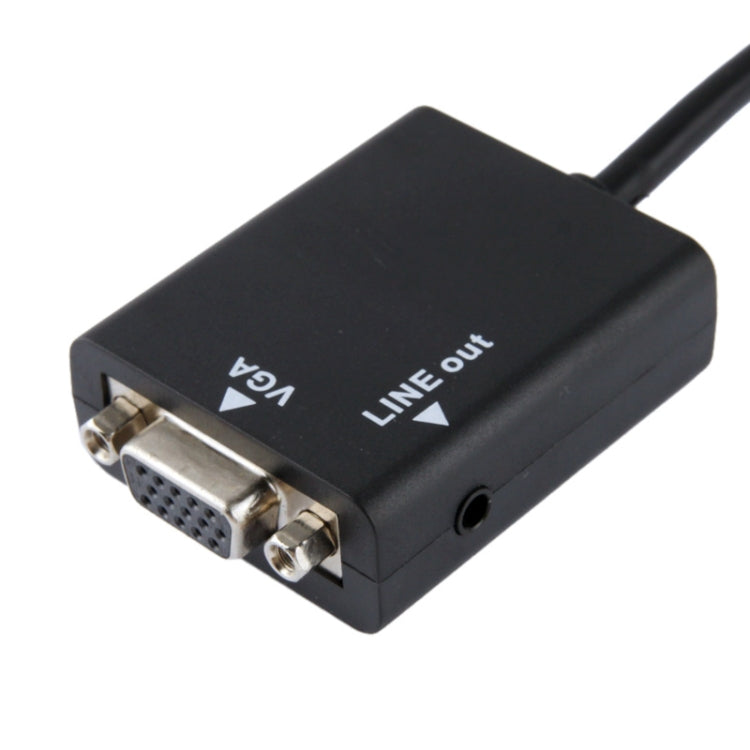 Câble adaptateur de conversion audio HDMI vers VGA et HD (noir)