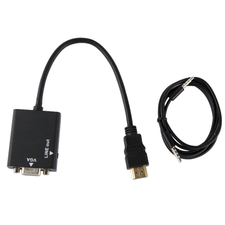 HDMI to VGA and HD Audio Conversion Adapter Cable (Black)