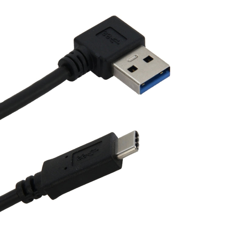 1m USB-C / Type-C 3.1 Macho a USB 3.0 Cable Adaptador de giro a la izquierda de 90 grados Para Galaxy S8 y S8 + / LG G6 / Huawei P10 y P10 Plus / Xiaomi Mi 6 y Max 2 y otros Teléfonos Inteligentes (Negro)