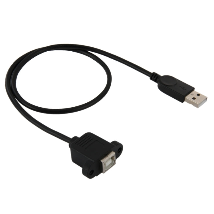 USB 2.0 Male to USB 2.0 Type B Female Printer / Scanner Adapter Cable For HP Dell Epson Length: 50cm (Black)