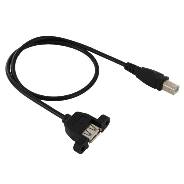 Cable adaptador de impresora / escáner USB 2.0 tipo B Macho a USB 2.0 Hembra Para HP Dell Epson longitud: 50 cm (Negro)