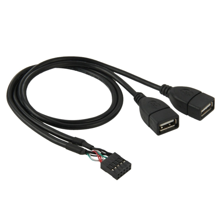 Connecteur femelle 10 broches de la carte mère vers 2 adaptateurs femelles USB 2.0 Longueur du câble : 50 cm