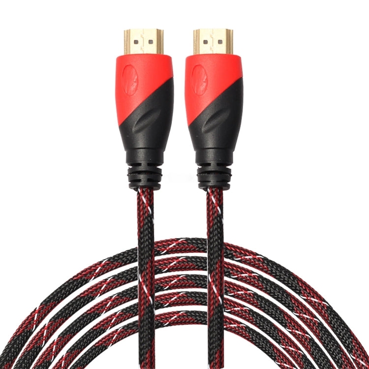 5m HDMI 1.4 Versión 1080P Nylon Tejido Línea Rojo Negro Cabeza HDMI Macho a HDMI Macho Audio Video Conector Adaptador Cable