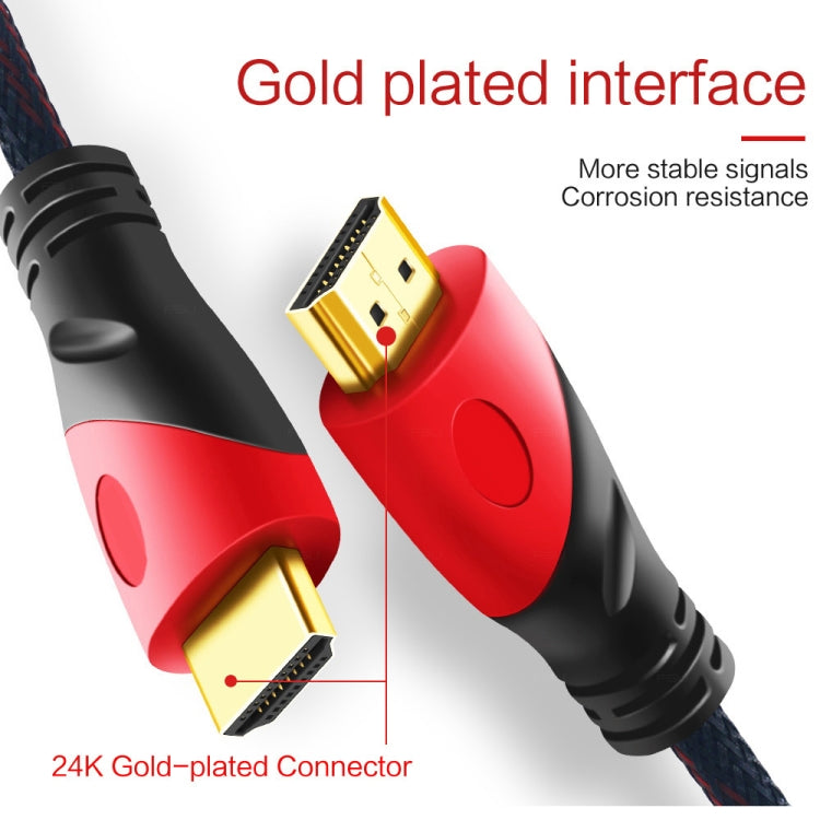5m HDMI 1.4 Version 1080P Nylon tissé ligne rouge noir tête HDMI mâle vers HDMI mâle connecteur Audio vidéo câble adaptateur