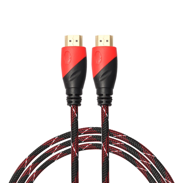 1.8m HDMI 1.4 Version 1080P Nylon Woven Line Red Black Head HDMI Male to HDMI Male Audio Video Connector Adapter Cable