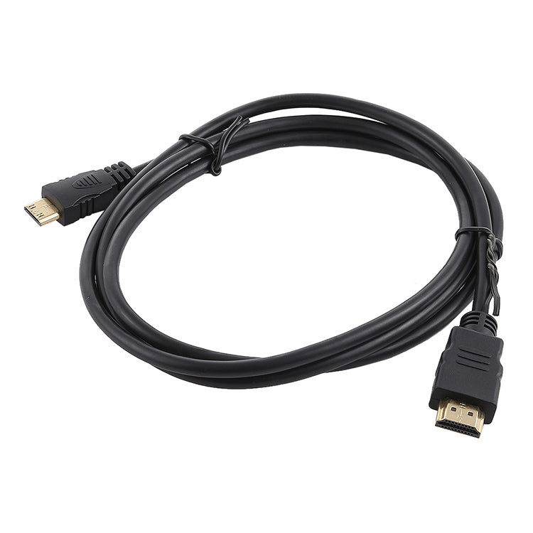 Cable Mini HDMI a HDMI de 19 pines de 1.5 m Versión 1.3 compatible con TV HD / Xbox 360 / PS3 etc. (chapado en Oro) (Negro)