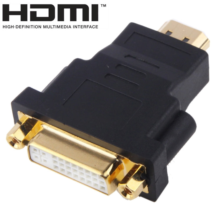 Adaptador HDMI chapado en Oro de 19 pines Macho a DVI 24 + 5 pines Hembra (Negro)