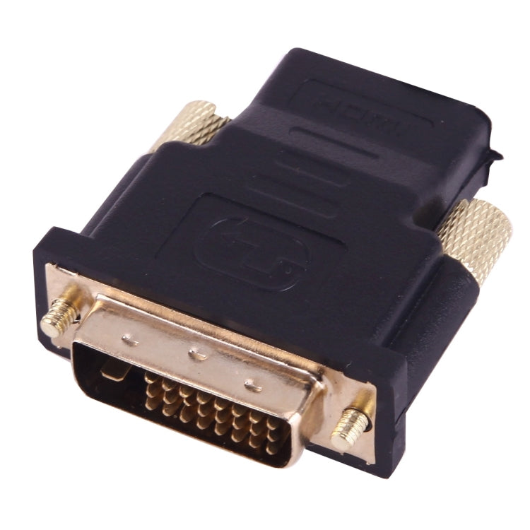 Adaptador HDMI 19Pin Hembra a DVI 24 + 1 Pin Macho (Chapado en Oro) (Negro)