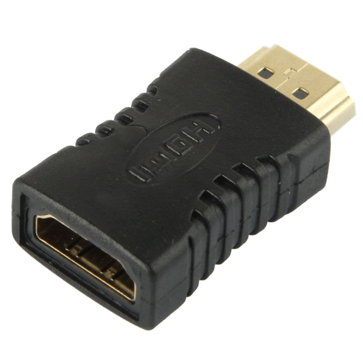 Adaptateur HDMI mâle à femelle 19 broches plaqué or (noir)