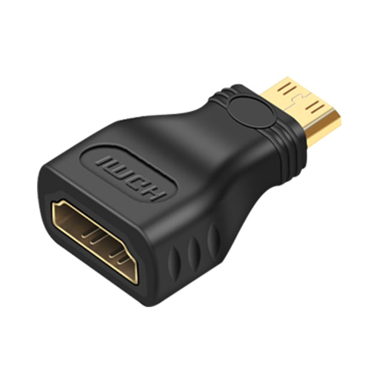Adaptateur plaqué or Mini HDMI mâle vers HDMI femelle 19 broches (noir)