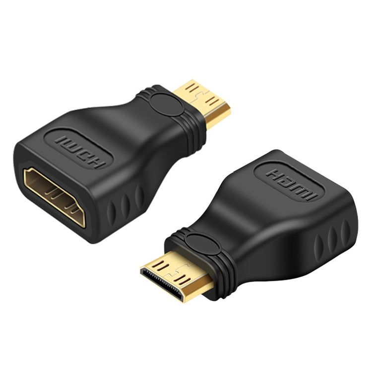 Adaptateur plaqué or Mini HDMI mâle vers HDMI femelle 19 broches (noir)