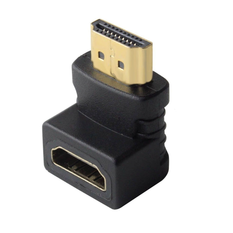 Adaptador de ángulo de 90 grados HDMI 19Pin Macho a HDMI 19Pin Hembra (chapado en Oro) (Negro)